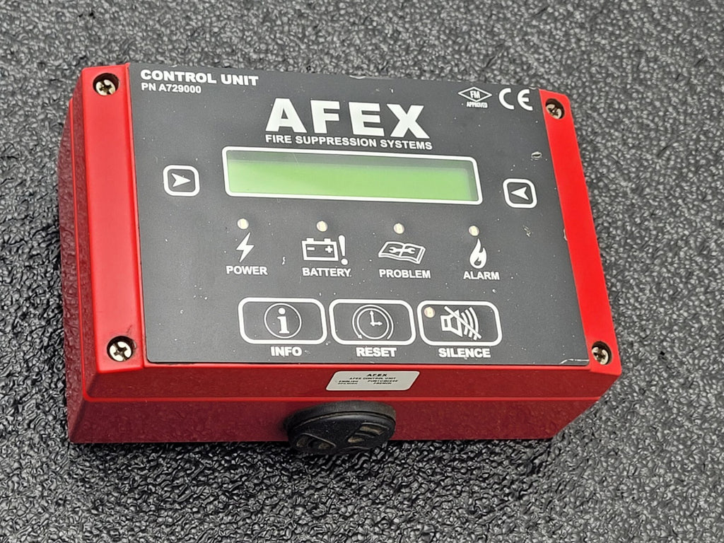 AFEX  Fire Suppression Systems Control Unit Panel A729000 Good Battery