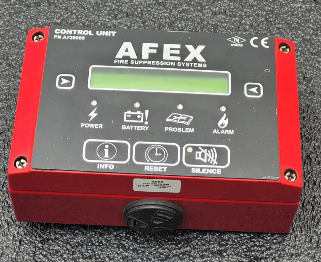 AFEX  Fire Suppression Systems Control Unit Panel A729000 Good Battery