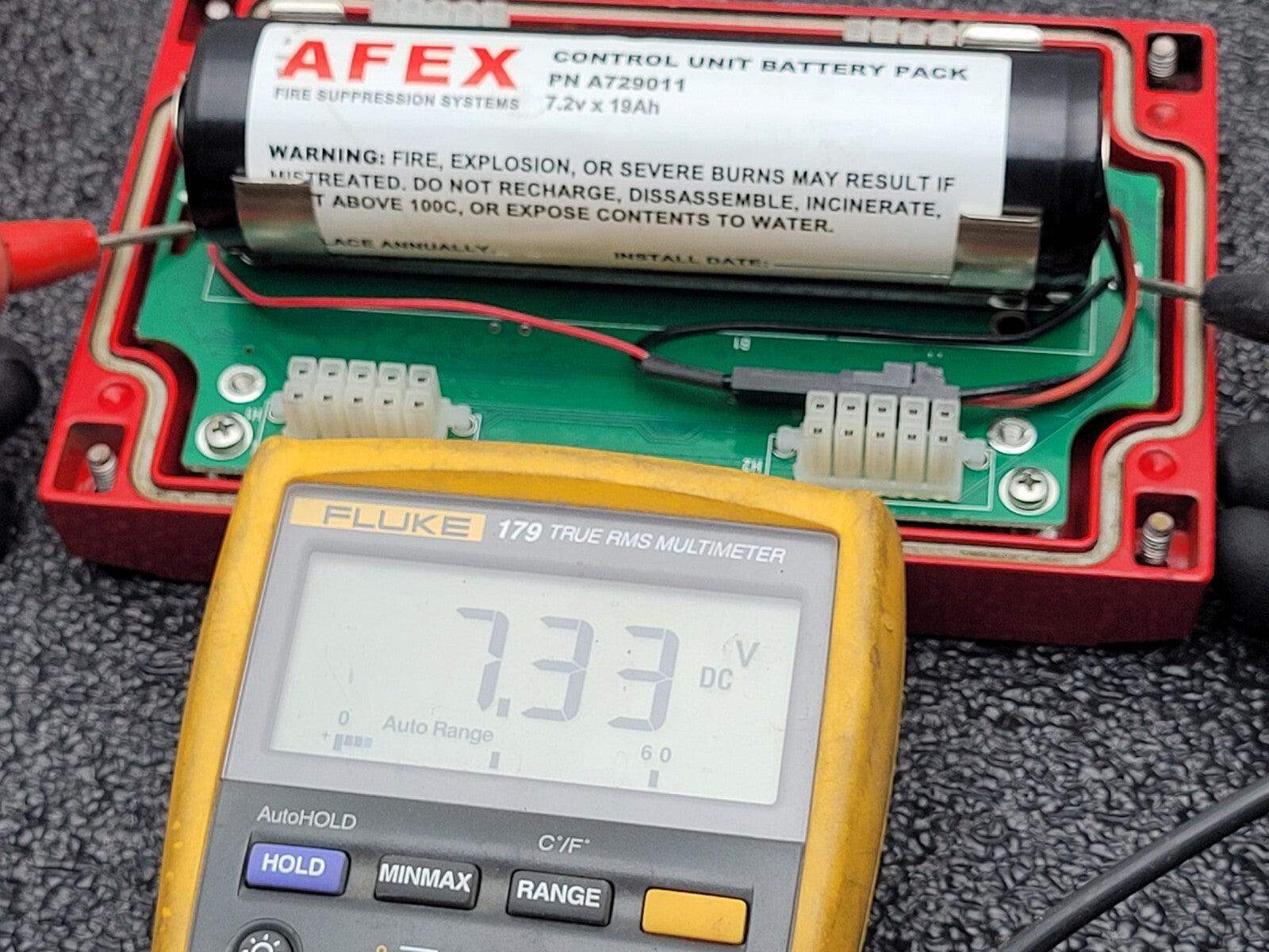 AFEX  Fire Suppression Systems Control Unit Panel A729000 Good Battery