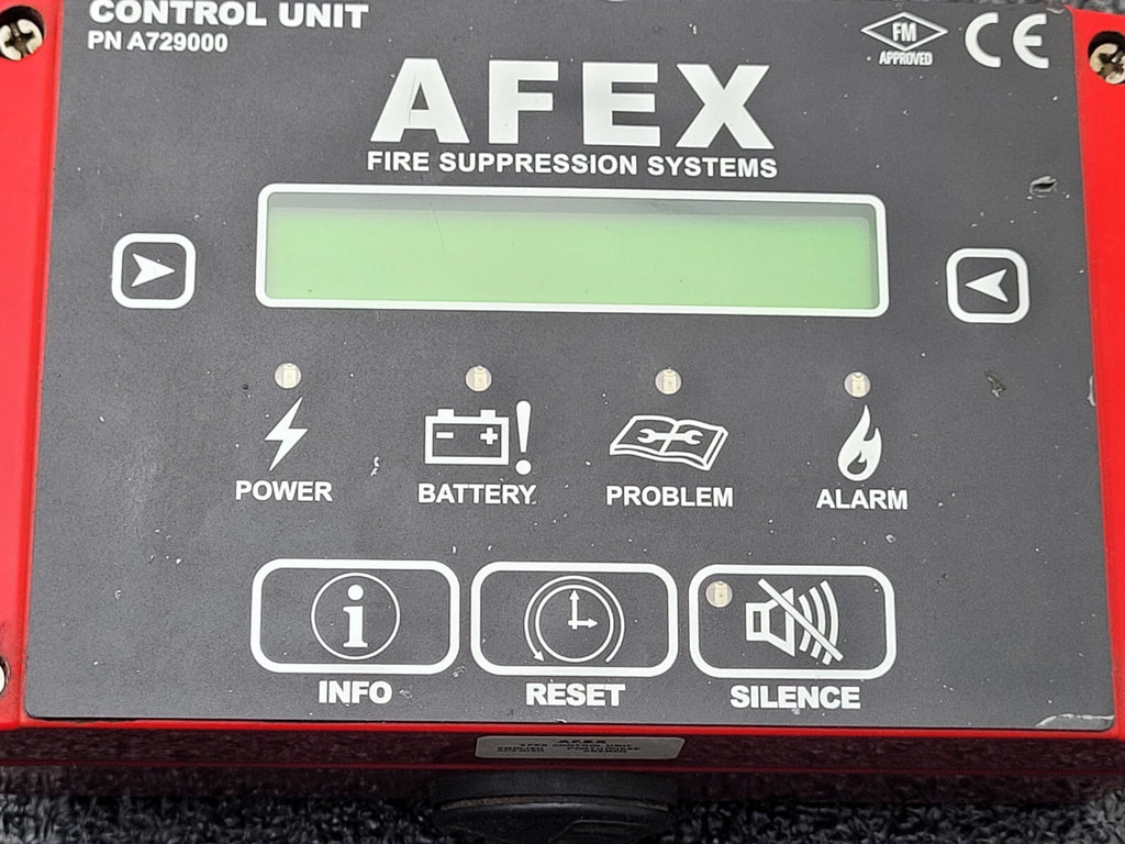 AFEX  Fire Suppression Systems Control Unit Panel A729000 Good Battery