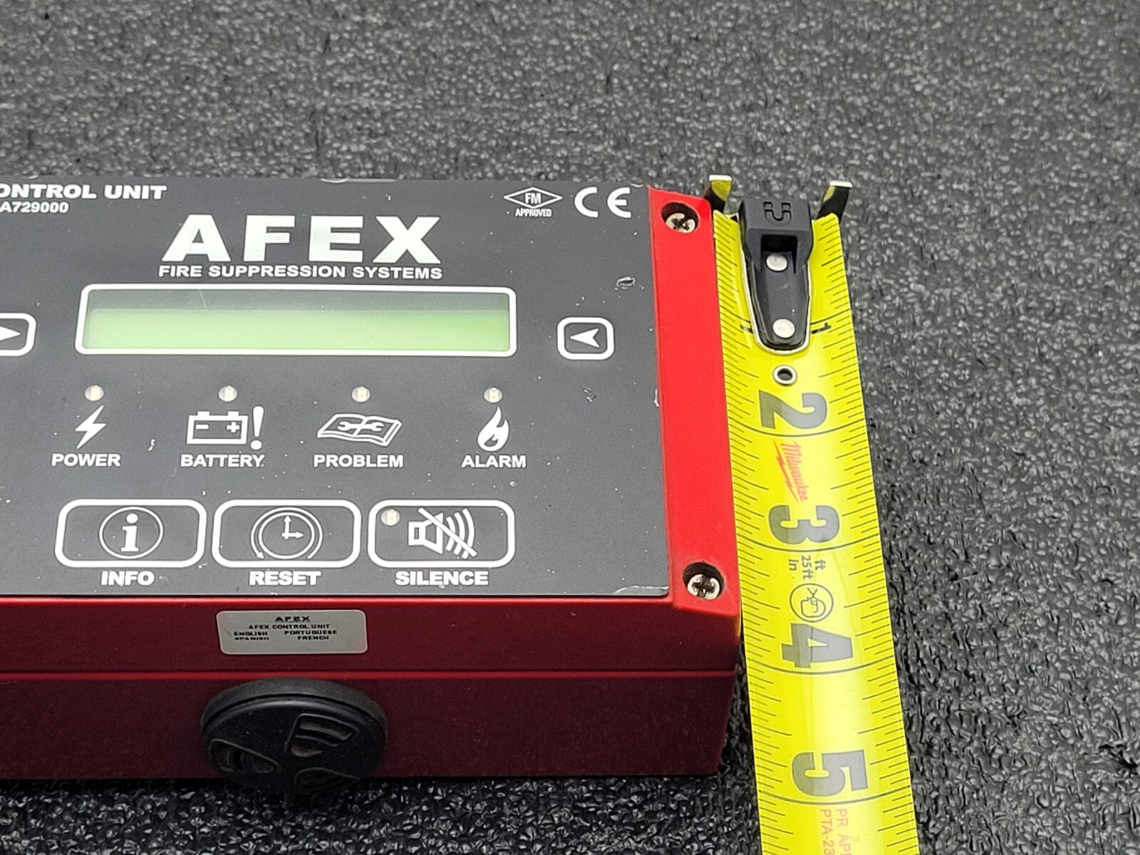 AFEX  Fire Suppression Systems Control Unit Panel A729000 Good Battery