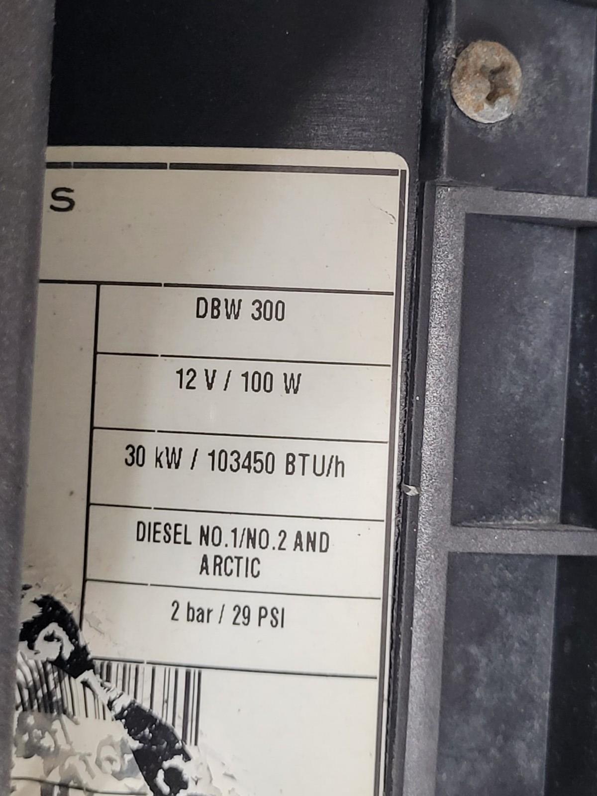 Webasto Spheros Arctic Fox DBW 300 Diesel Heater 30kW 12 Volt 100W W/ Cover B6A