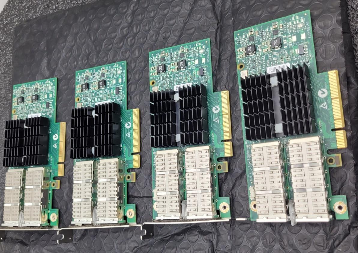 Lot of 4 Mellanox MCX354A-FCBT ConnectX-3 FDR Dual-Port Adapter 40GigE