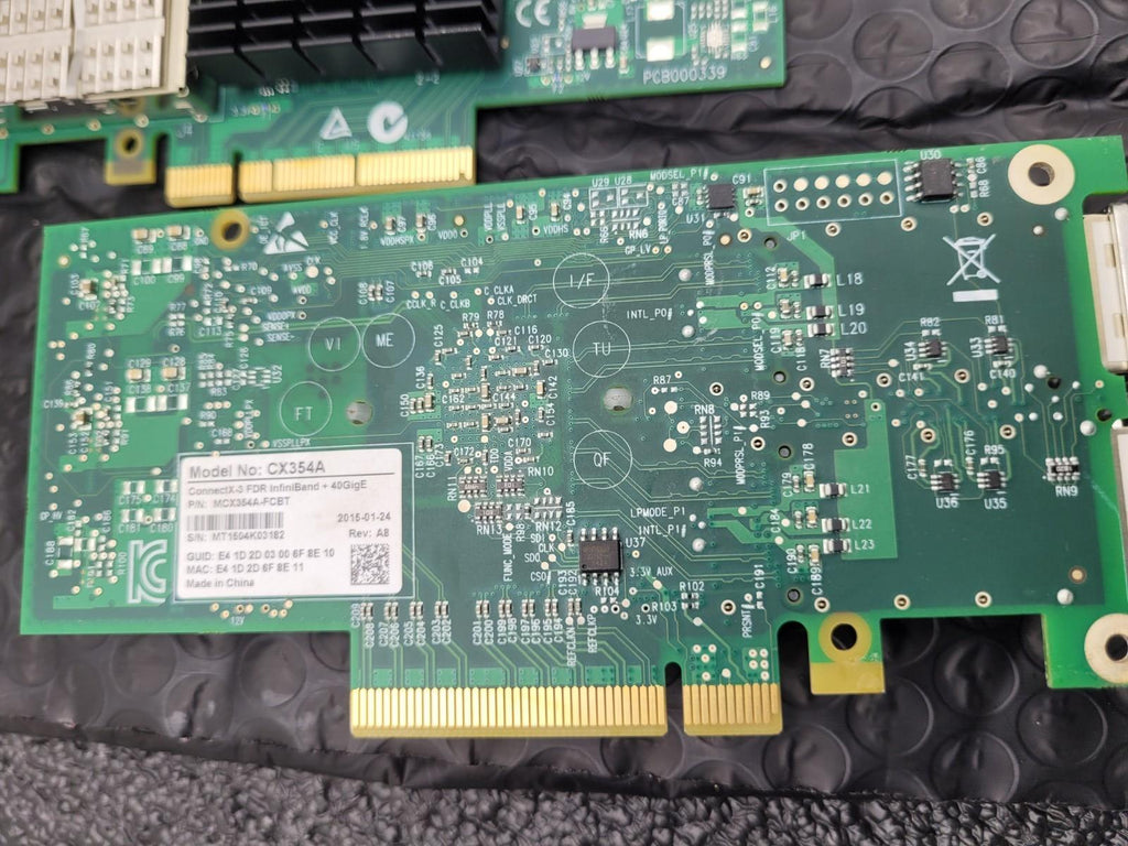 Lot of 4 Mellanox MCX354A-FCBT ConnectX-3 FDR Dual-Port Adapter 40GigE