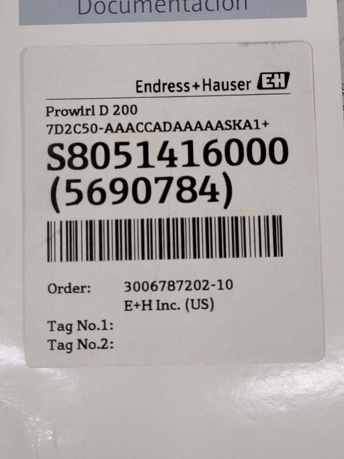 ENDRESS+HAUSER Proline Prowirl 200 Vortex Flow Meter DN50 4-20mA HART 7D2C50 New