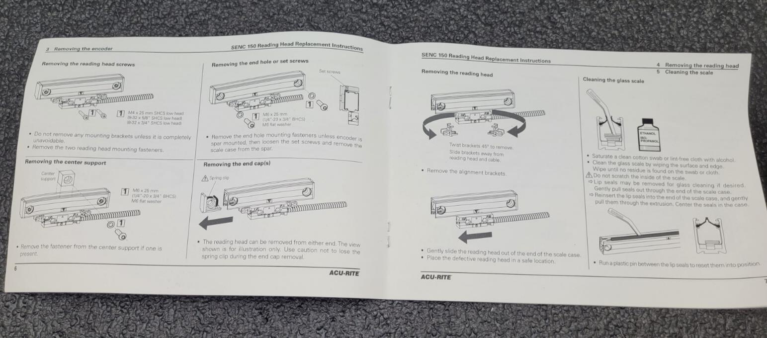 ACU-RITE 158171-01  SENC 150 READER HEAD 5um  T4 ' CABLE Open Box