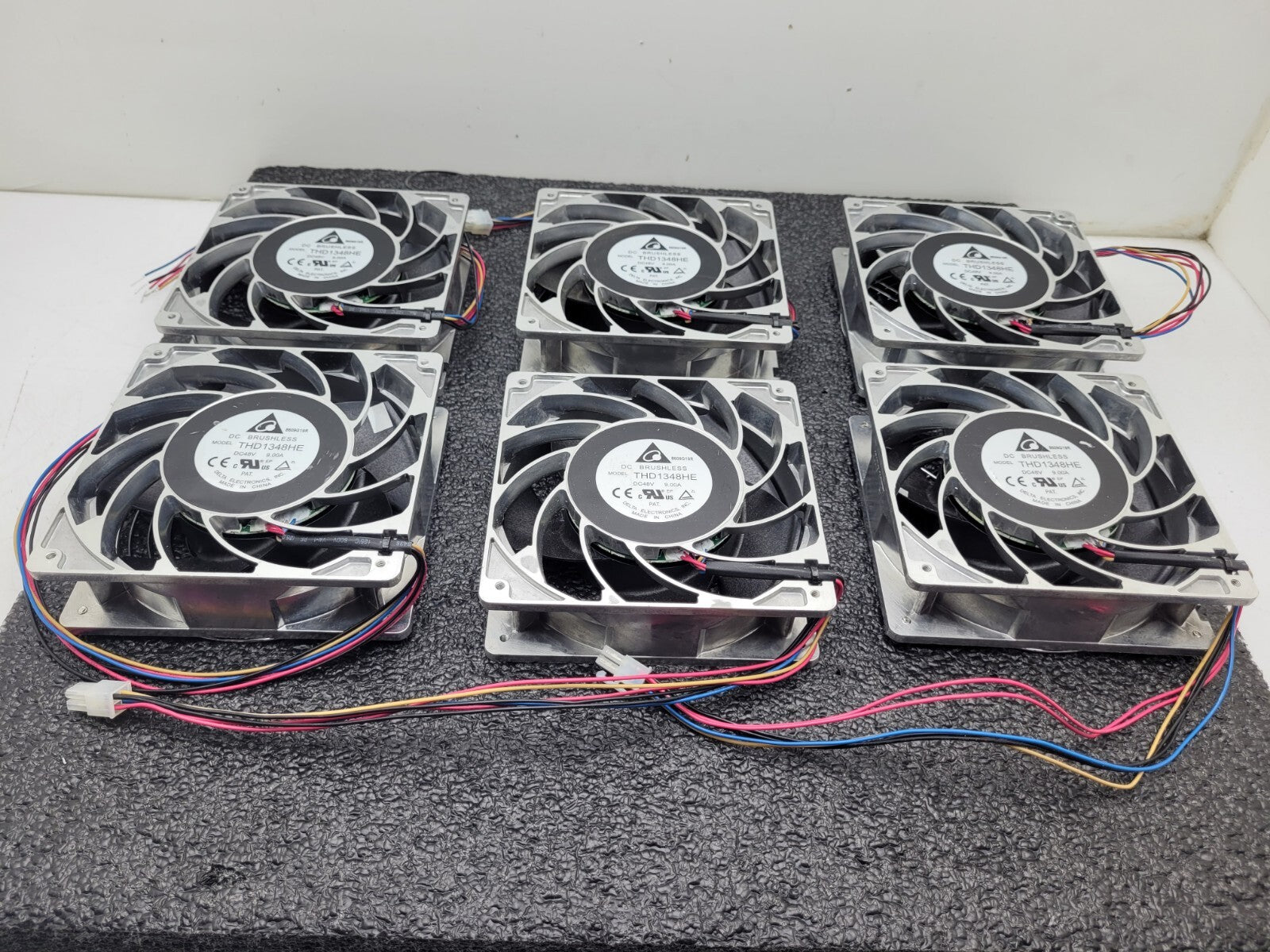 Lot of -  6  Delta Fans THD1348HE DC Fan Axial Ball Bearing 48V 9A