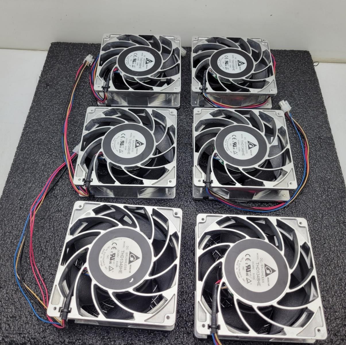 Lot of -  6  Delta Fans THD1348HE DC Fan Axial Ball Bearing 48V 9A