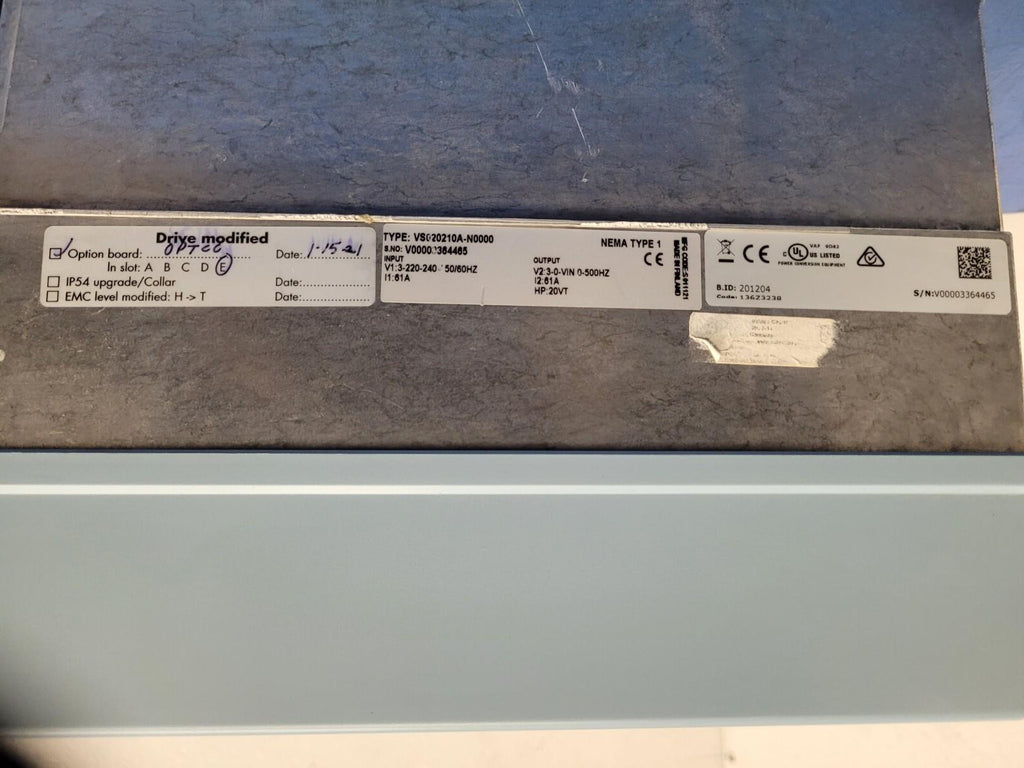 Johnson Controls VSD Series Variable AC Drive VS020210A-N0000 20HP 3PH 240VAC