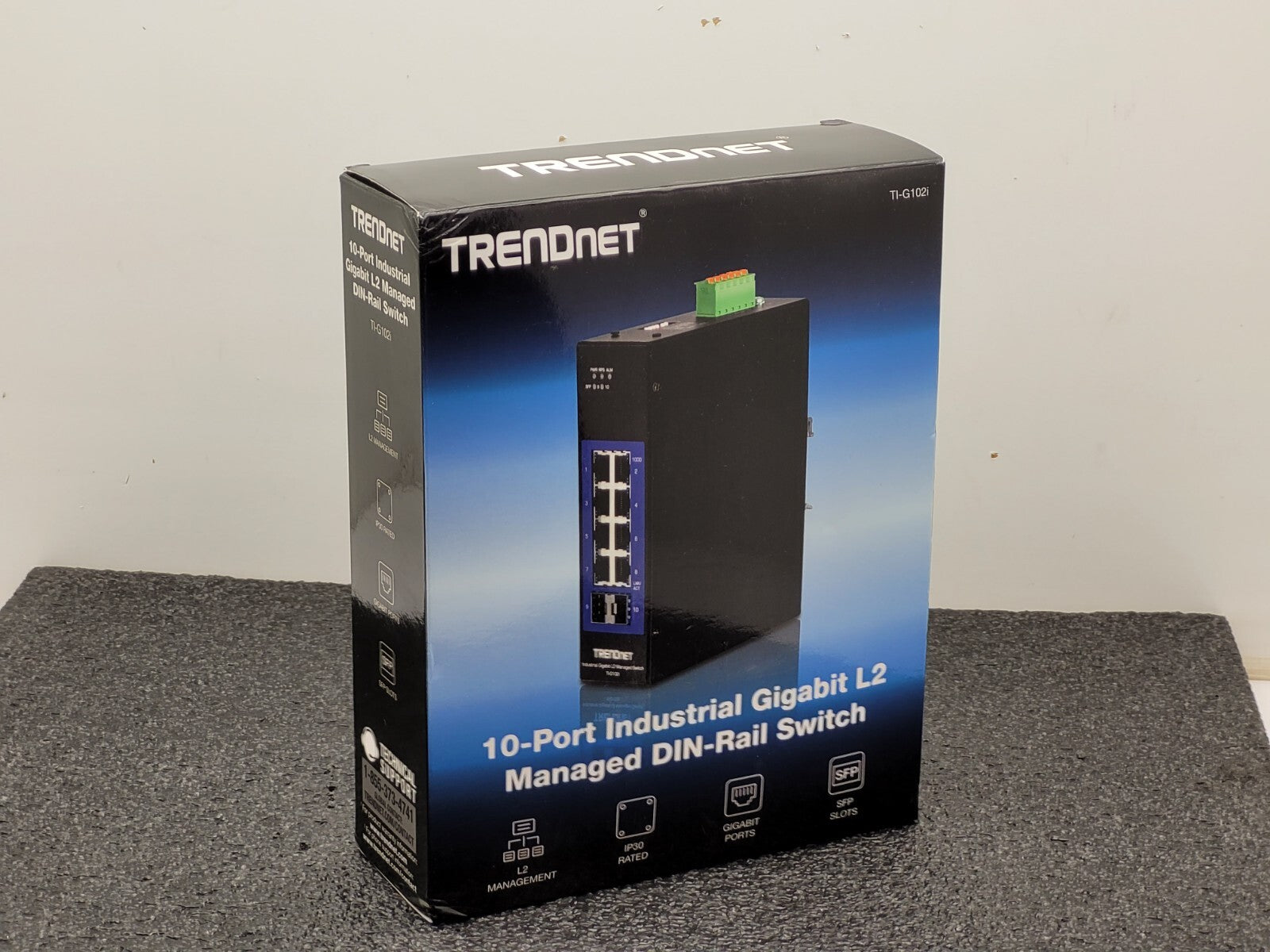 TRENDnet TI-PG102i 10-Port Industrial Gigabit L2 Managed PoE+ DIN-Rail Switch