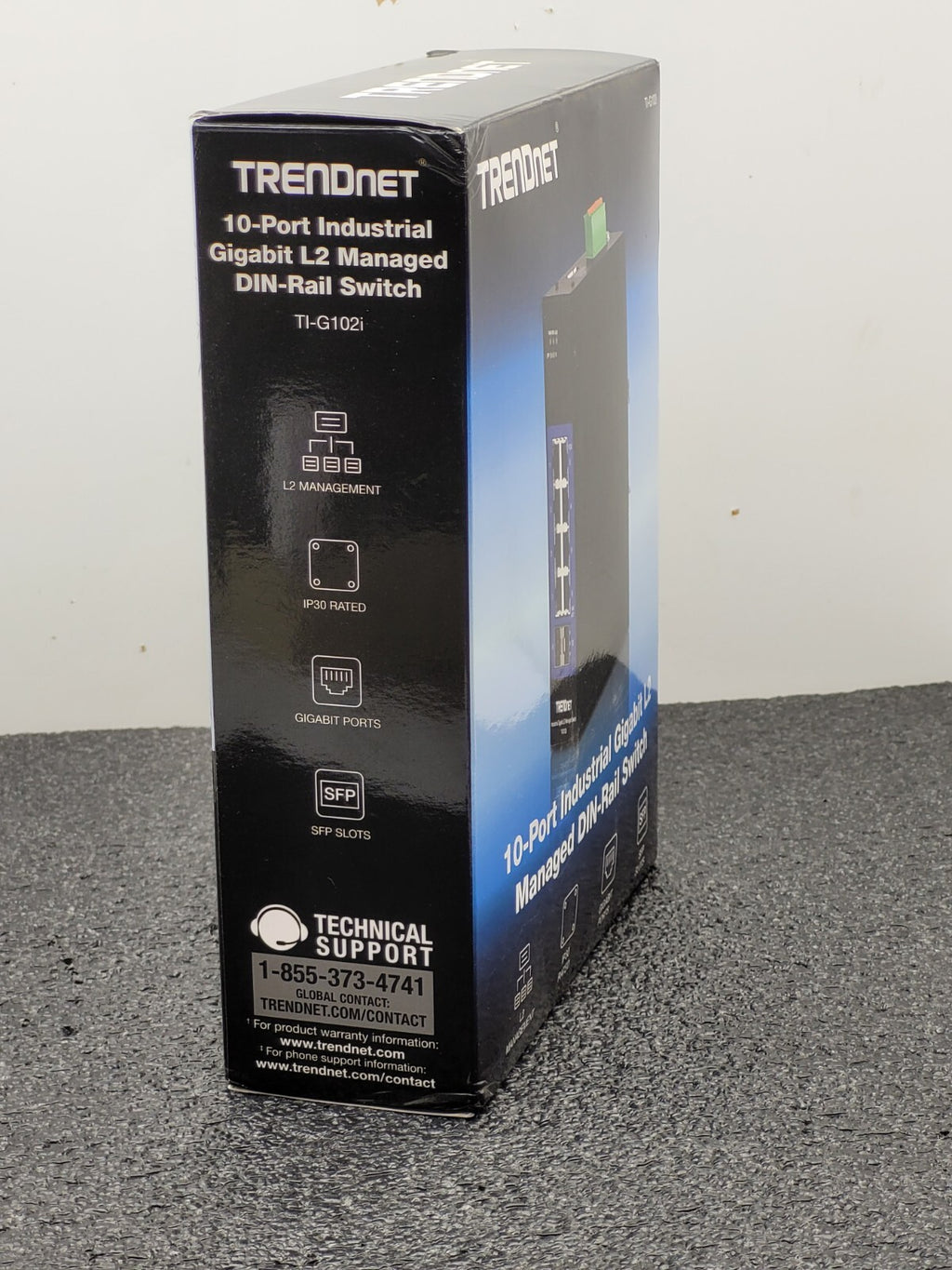 TRENDnet TI-PG102i 10-Port Industrial Gigabit L2 Managed PoE+ DIN-Rail Switch