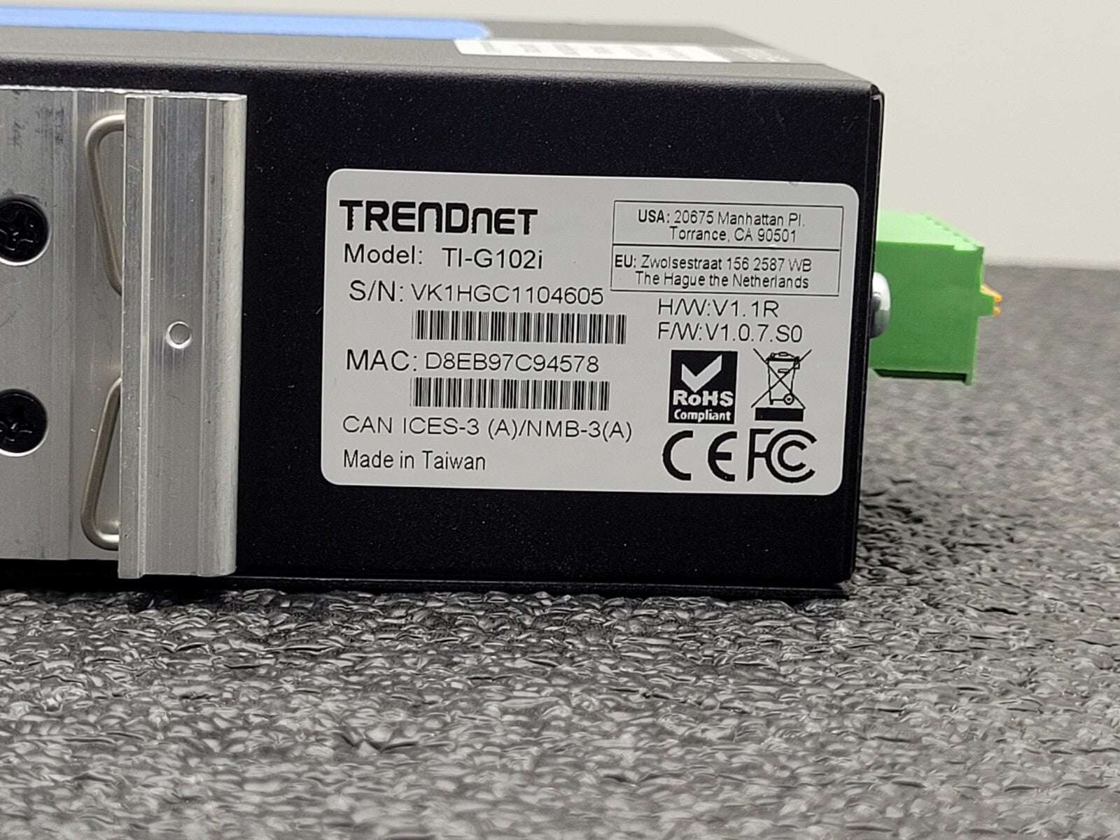 TRENDnet TI-PG102i 10-Port Industrial Gigabit L2 Managed PoE+ DIN-Rail Switch