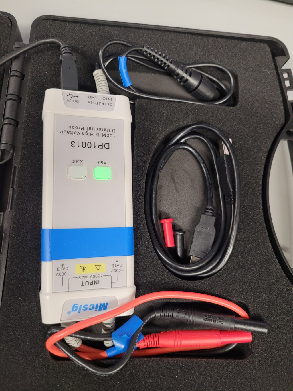 Lot of 2 Micsig DP10013 100MHz Oscilloscope Differential Probe One Working One ?