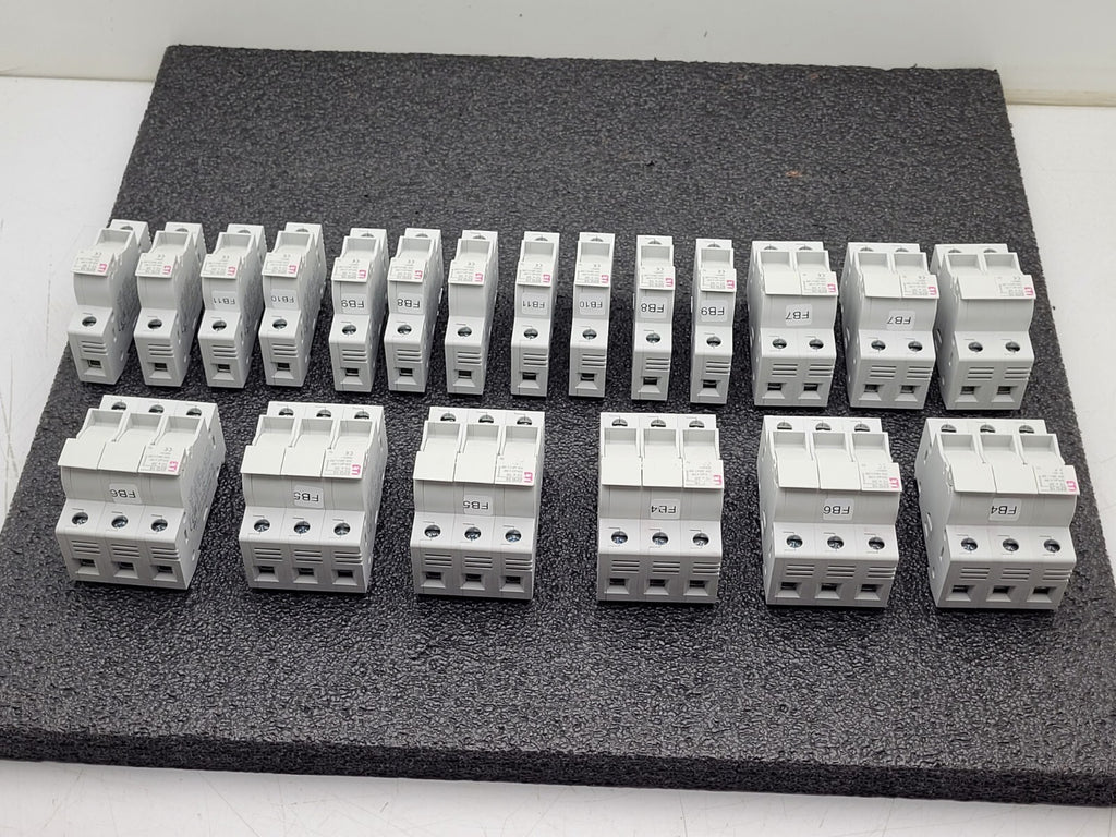 Lot of 20  ETI Fuse Holder EFD 10 1p 10 x 38 002540001 DIN Rail 3, 2 and 1 Unit