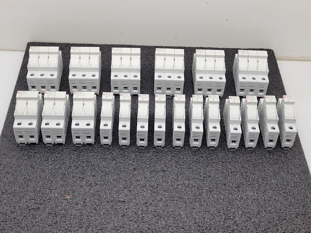 Lot of 20  ETI Fuse Holder EFD 10 1p 10 x 38 002540001 DIN Rail 3, 2 and 1 Unit