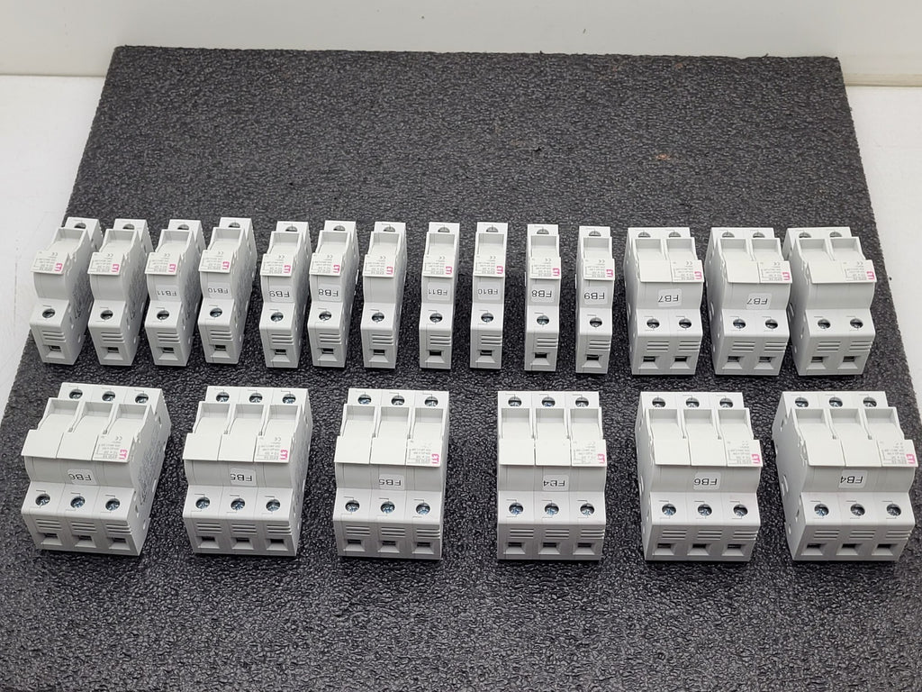 Lot of 20  ETI Fuse Holder EFD 10 1p 10 x 38 002540001 DIN Rail 3, 2 and 1 Unit
