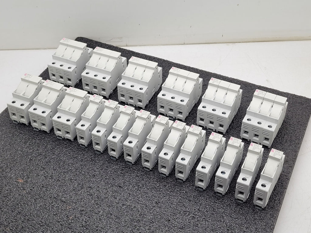 Lot of 20  ETI Fuse Holder EFD 10 1p 10 x 38 002540001 DIN Rail 3, 2 and 1 Unit