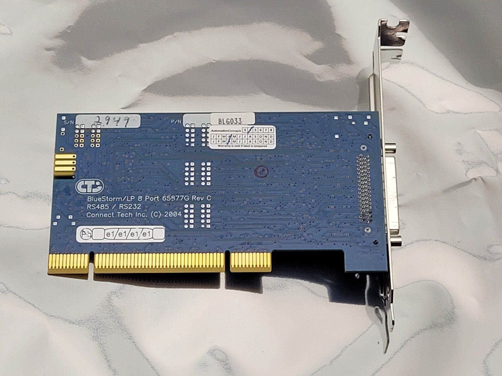 Connect Tech BLG033 Bluestorm/LP 8 Port 65877G Rev.C RS485/RS232 PCI Board