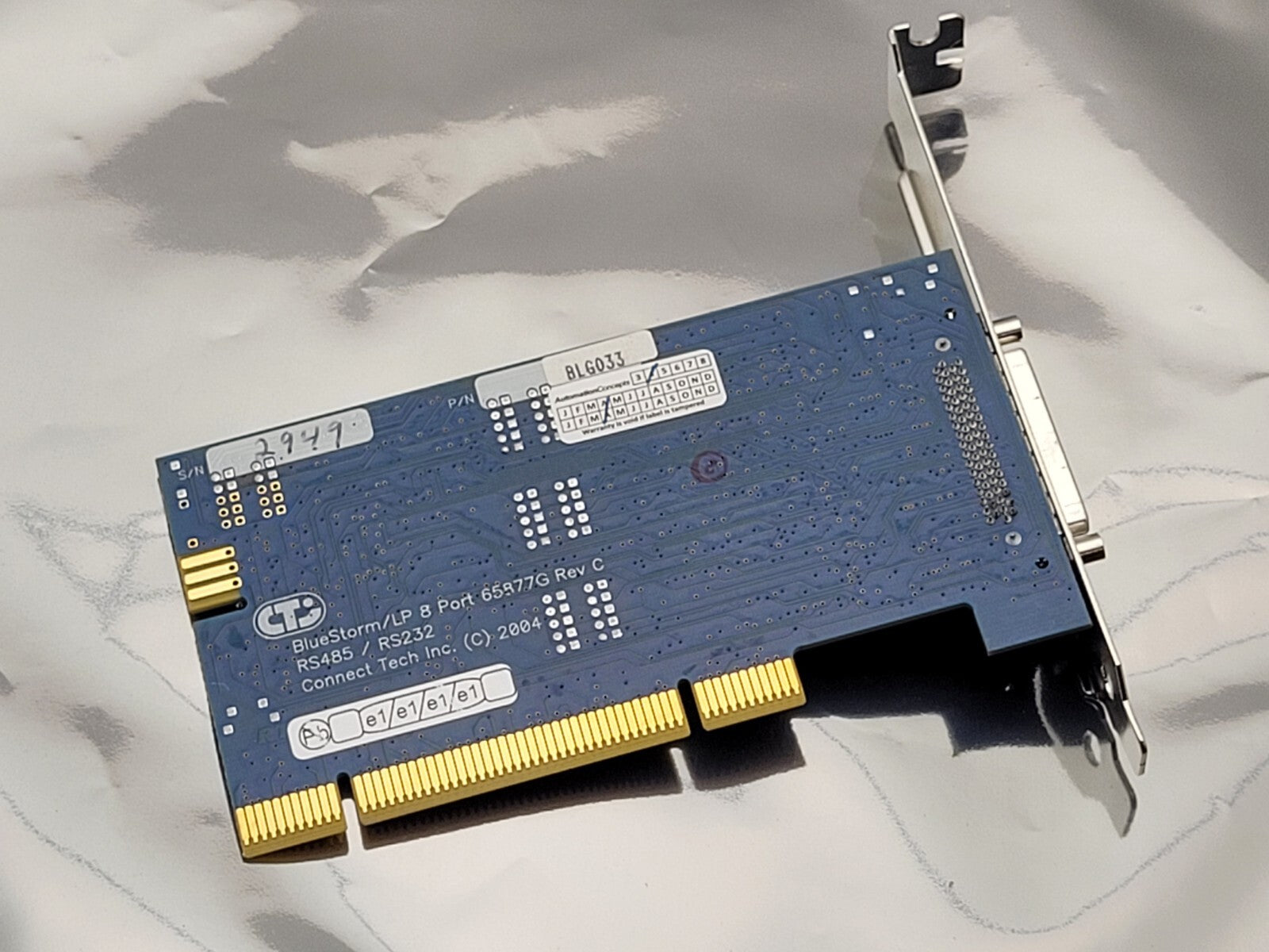 Connect Tech BLG033 Bluestorm/LP 8 Port 65877G Rev.C RS485/RS232 PCI Board