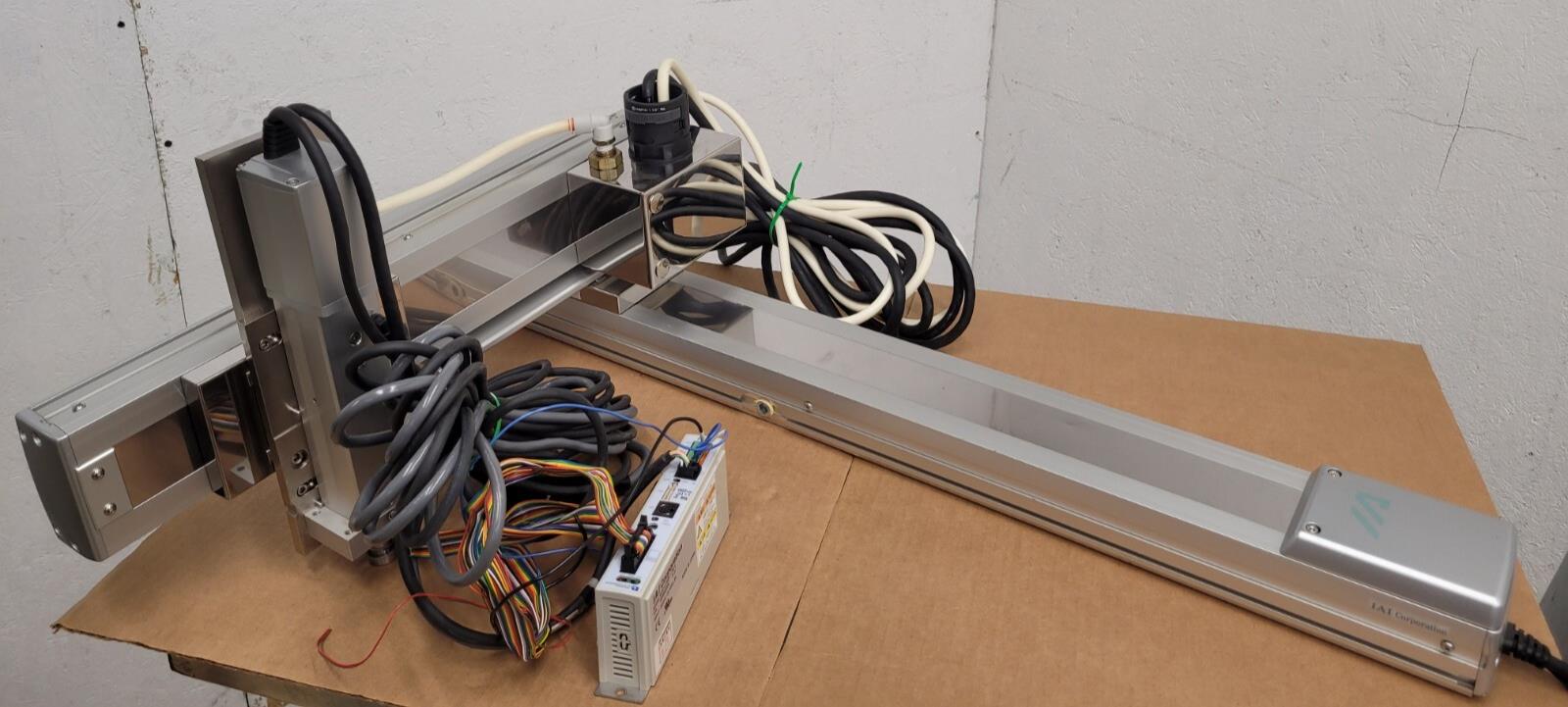 IAI 3 Axis Linear Robot Pick and Place Arm 24x8x6" travel approx 24VDC Driver