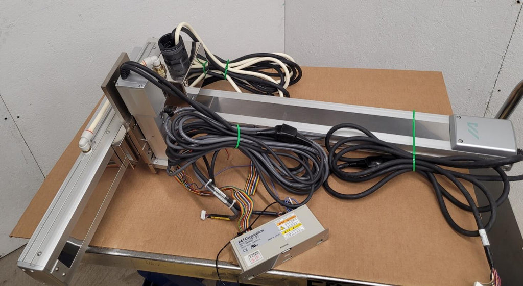IAI 3 Axis Linear Robot Pick and Place Arm 24x8x6" travel approx 24VDC Driver