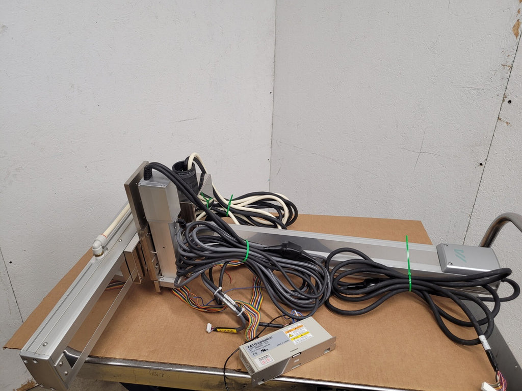 IAI 3 Axis Linear Robot Pick and Place Arm 24x8x6" travel approx 24VDC Driver