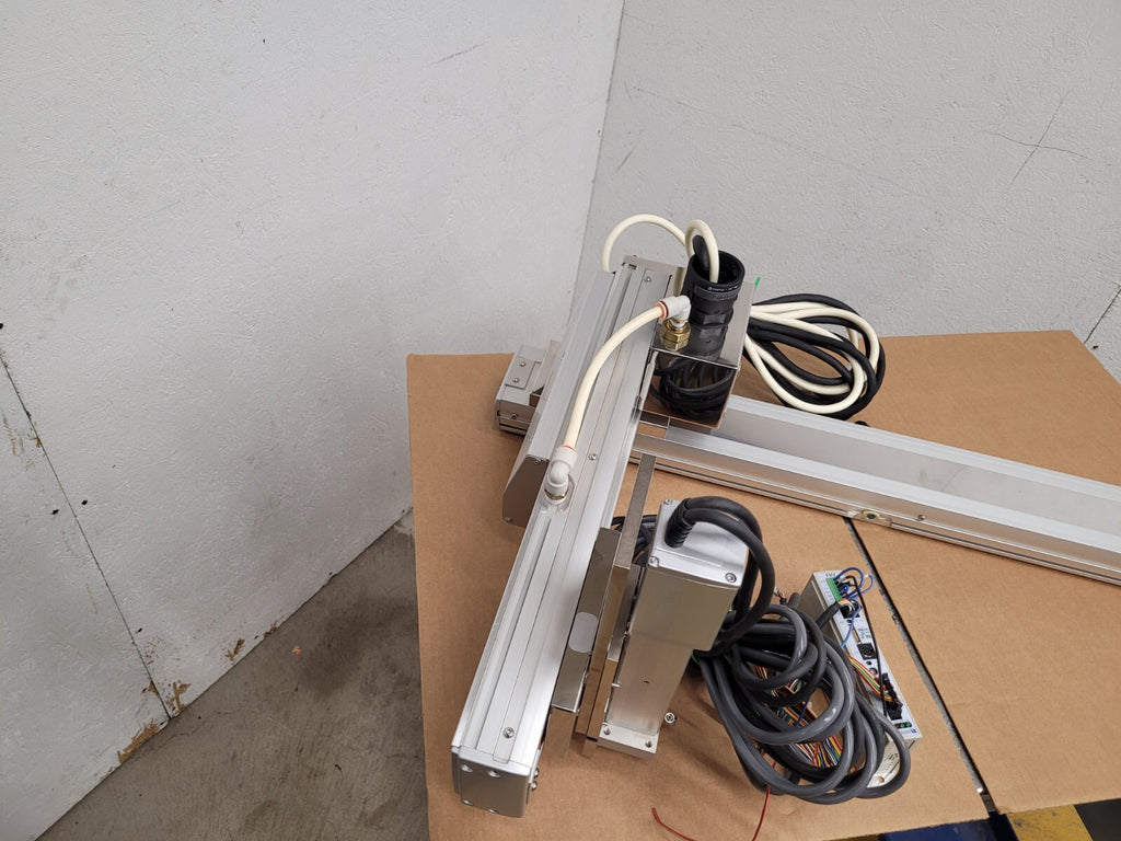 IAI 3 Axis Linear Robot Pick and Place Arm 24x8x6" travel approx 24VDC Driver