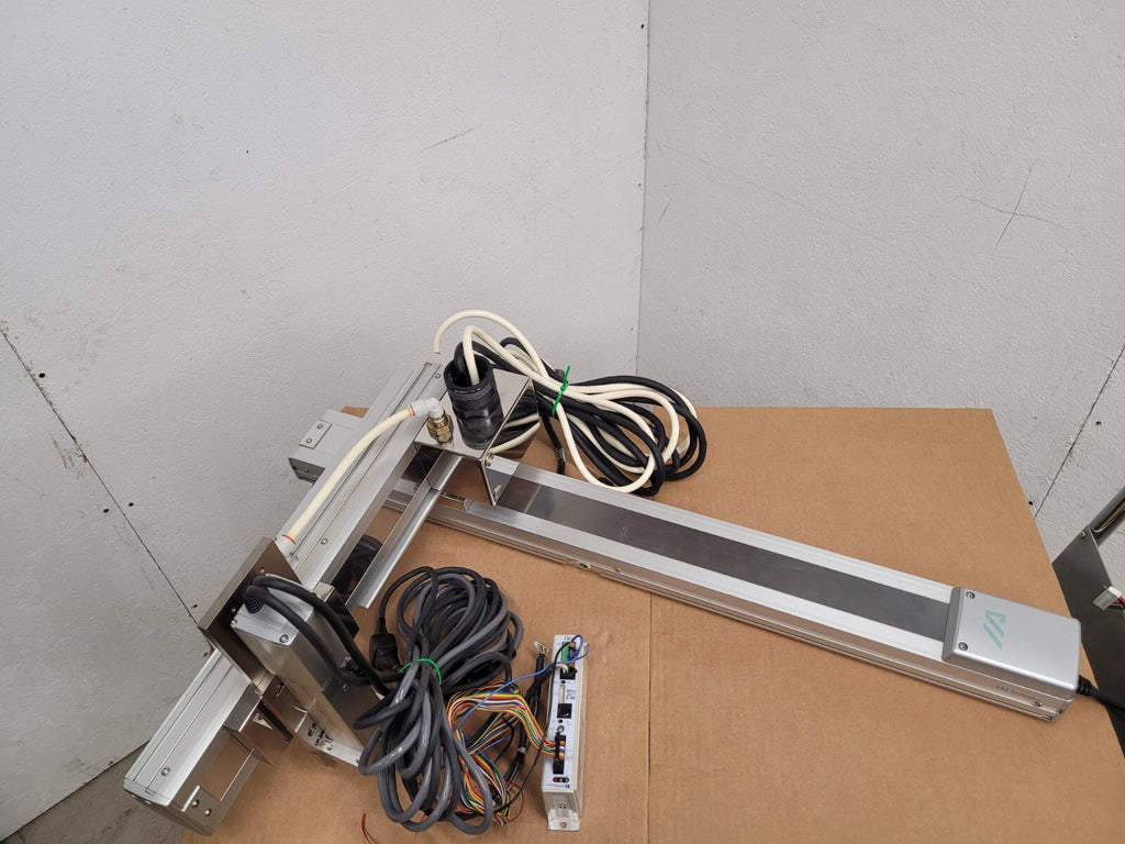 IAI 3 Axis Linear Robot Pick and Place Arm 24x8x6" travel approx 24VDC Driver