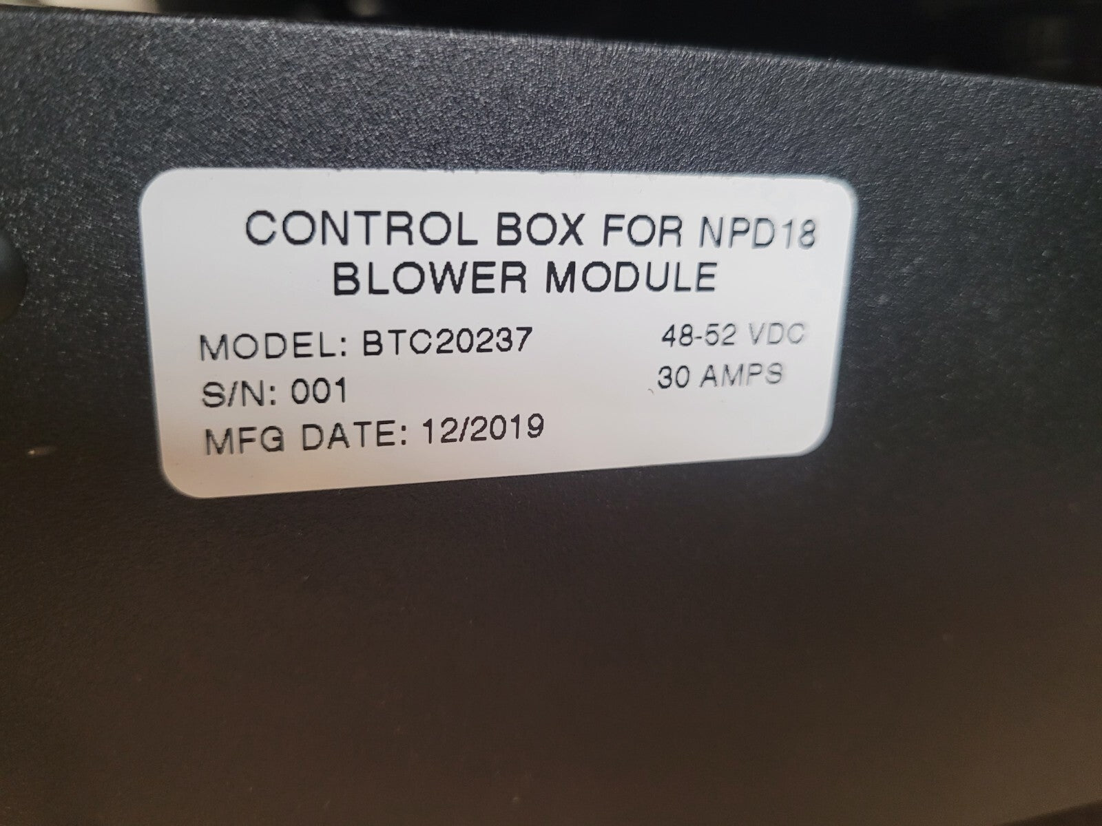 Fan Panel NPD 18 Blower Module BTC20237 48VDC 30A 6x Squirrel Cage Fans