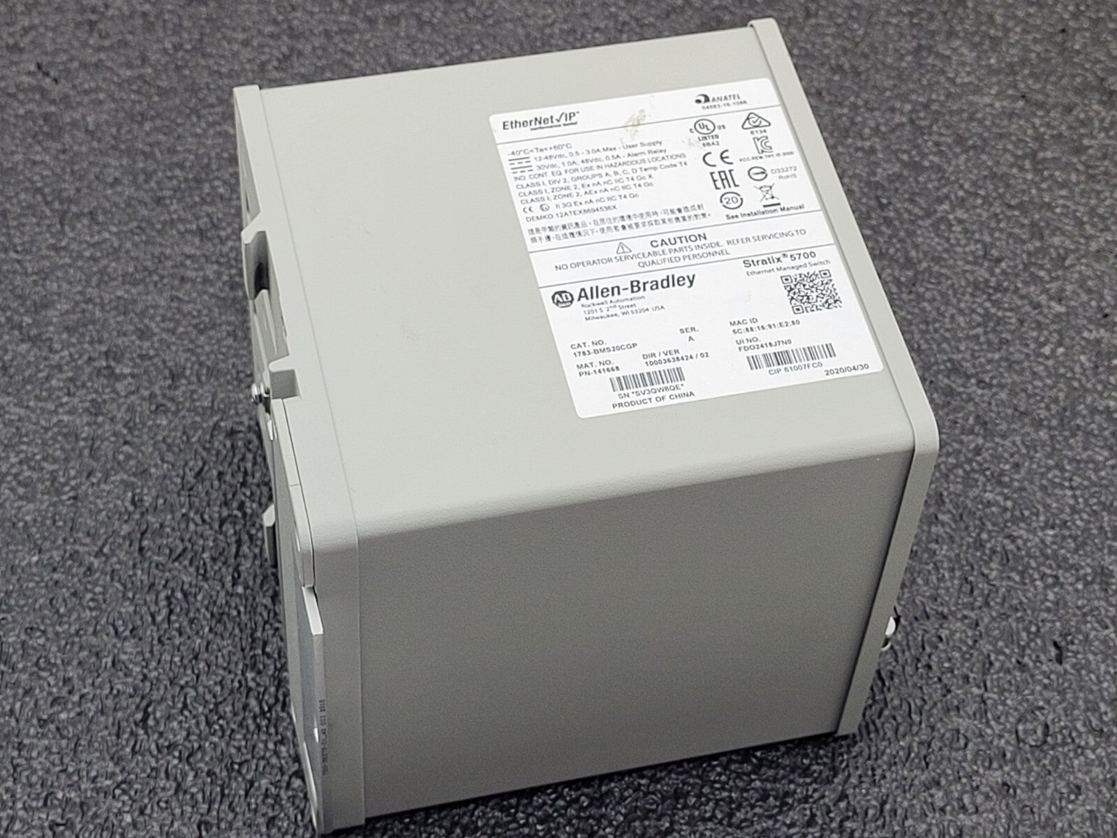 Allen Bradley 1783-BMS20CGP Stratix 5700 1783BMS20CGP New Open Box