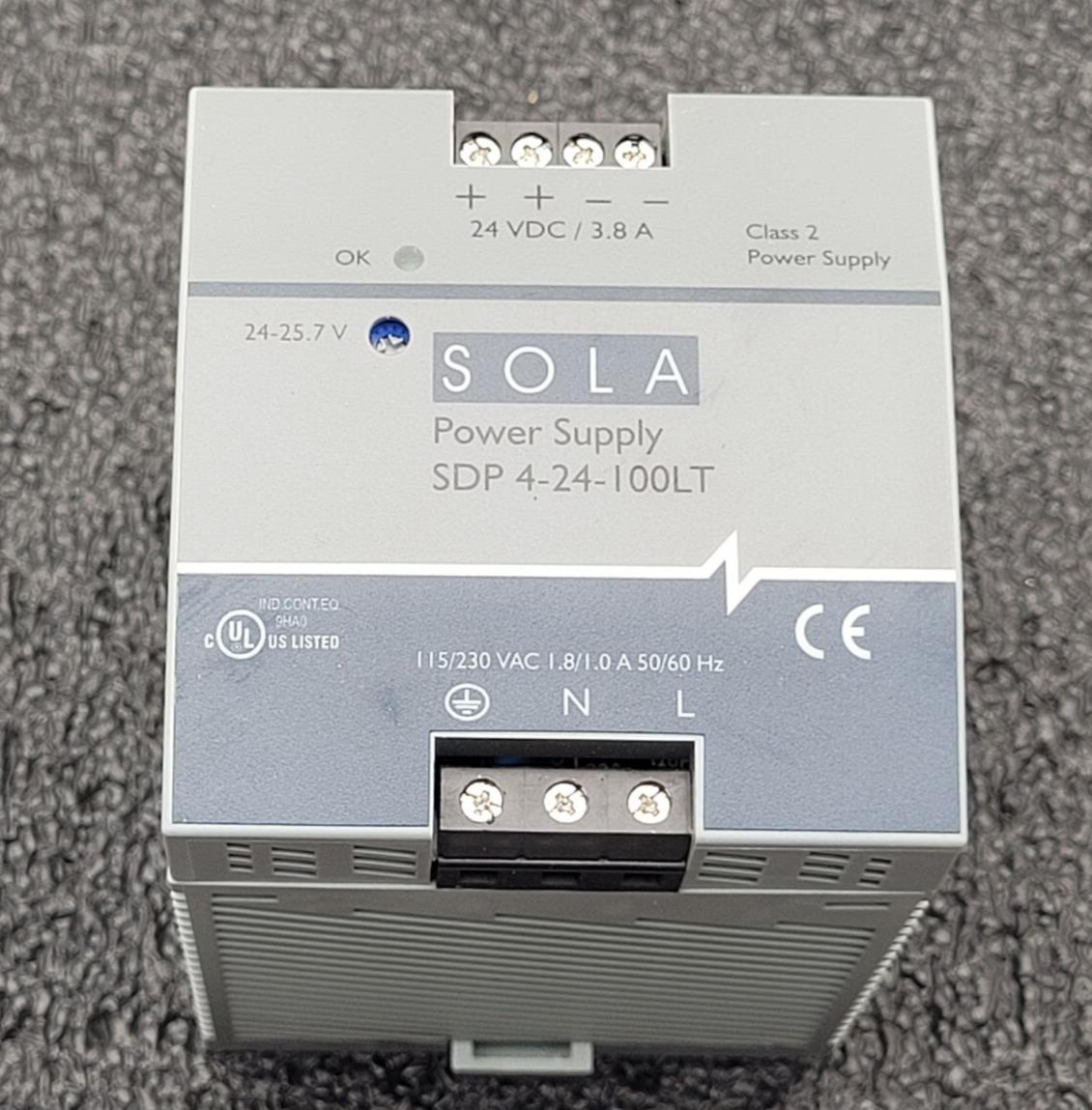 SOLA / Power Supply / SDP 4-24-100LT 115-230VAC Input 24VDC 3.8A Ouput Din Rail