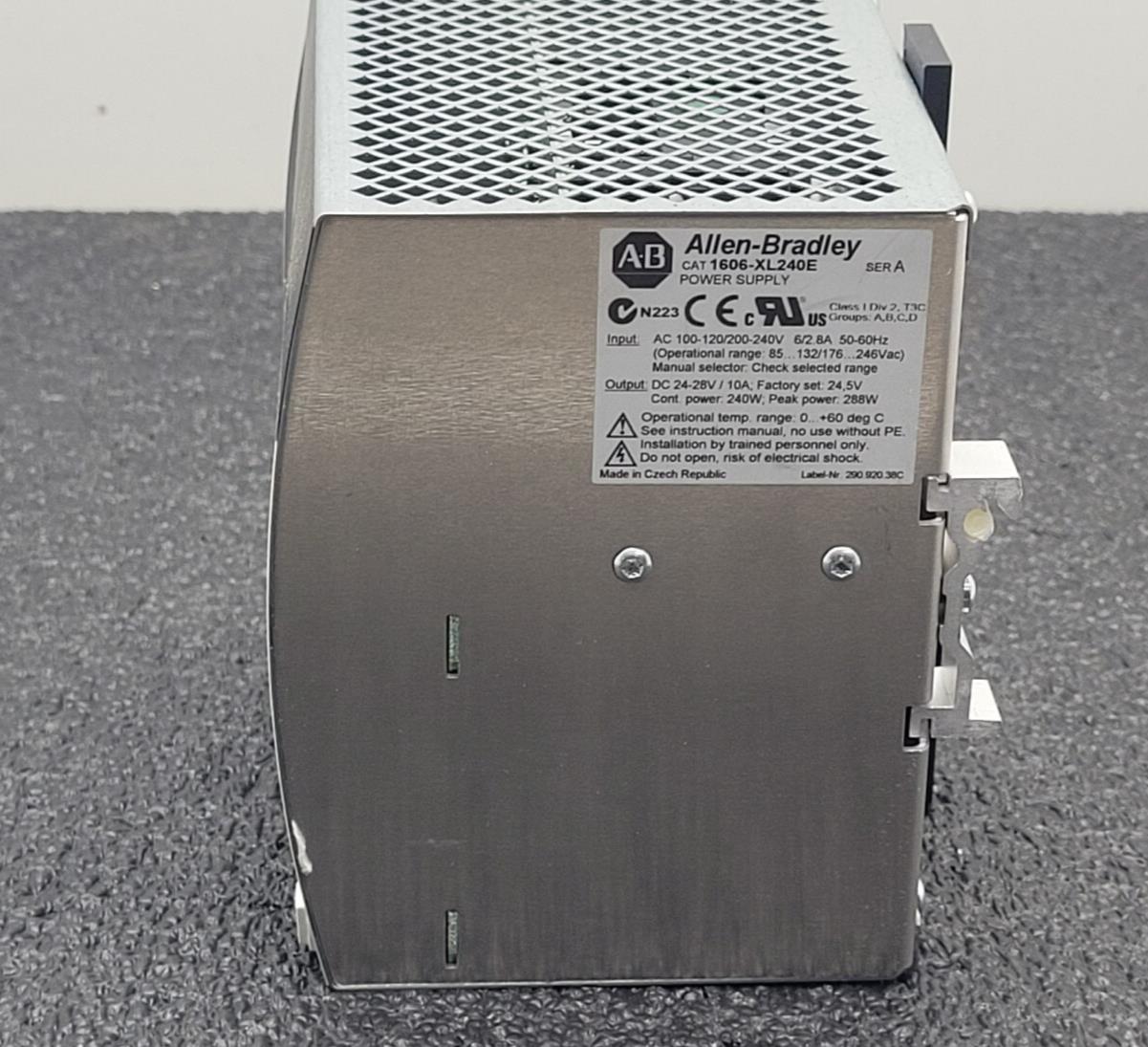 Allen Bradley 1606-XL240E Power Supply 24-28 VDC, 10A DIN Rail Mount