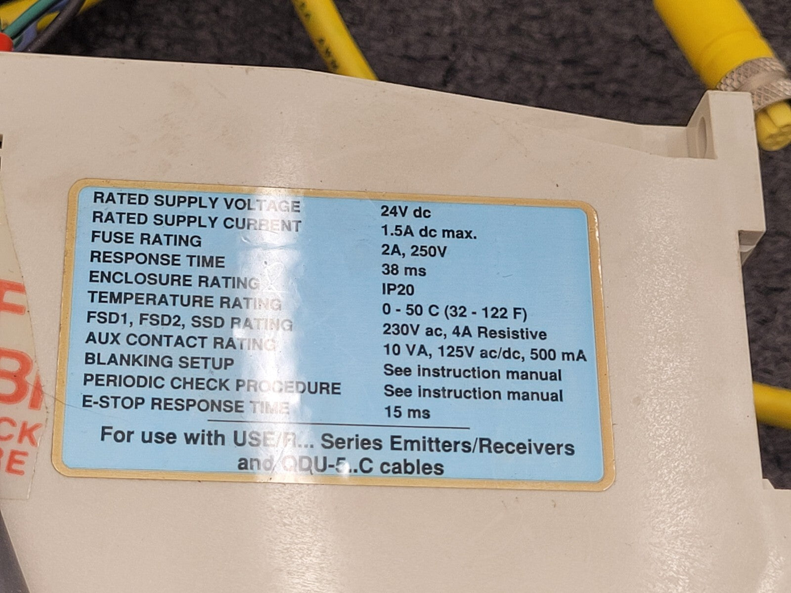 Banner USE2012NP2 & USR2012NP2 MICRO-SCREEN ESD  20" Light Curtain Screen "H"