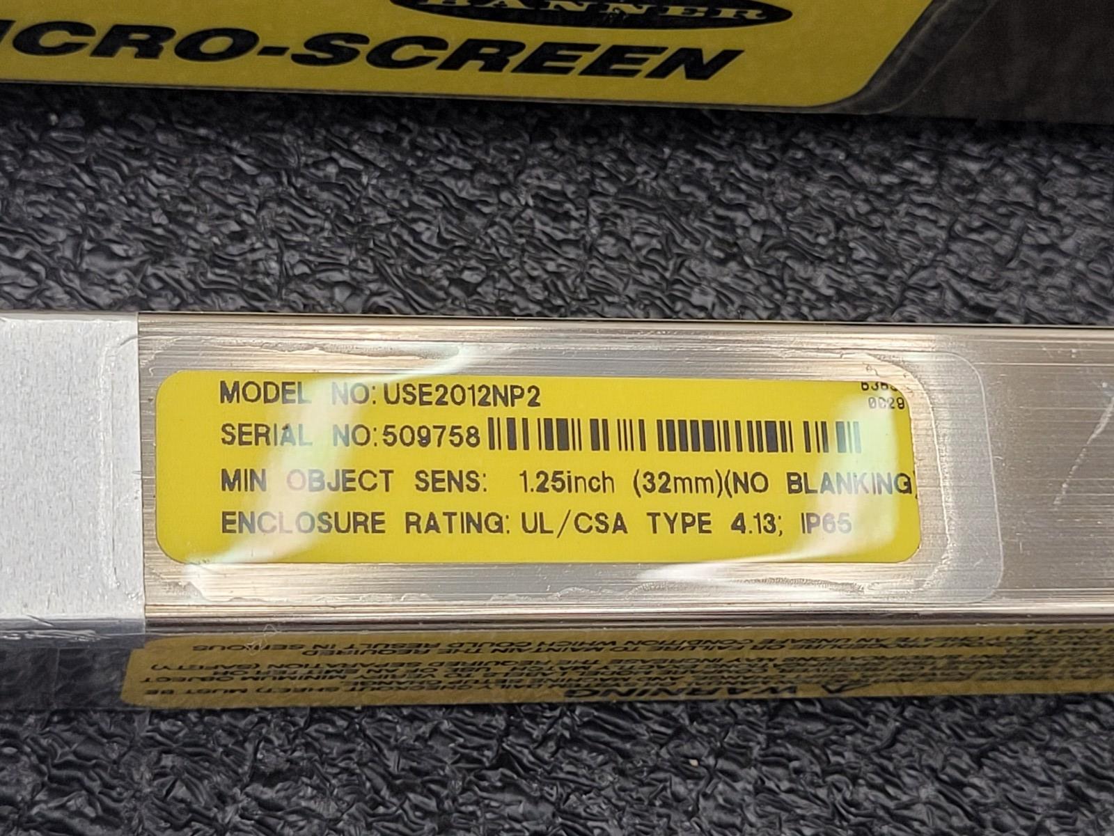 Banner USE2012NP2 & USR2012NP2 MICRO-SCREEN ESD  20" Light Curtain Screen "H"