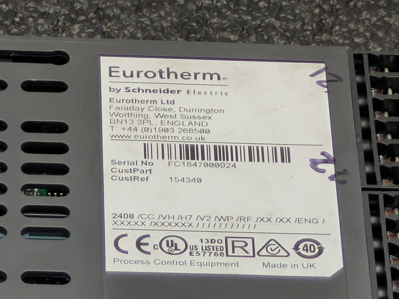 EUROTHERM Controller 2408  Temperature / Process Controller/ Programmer