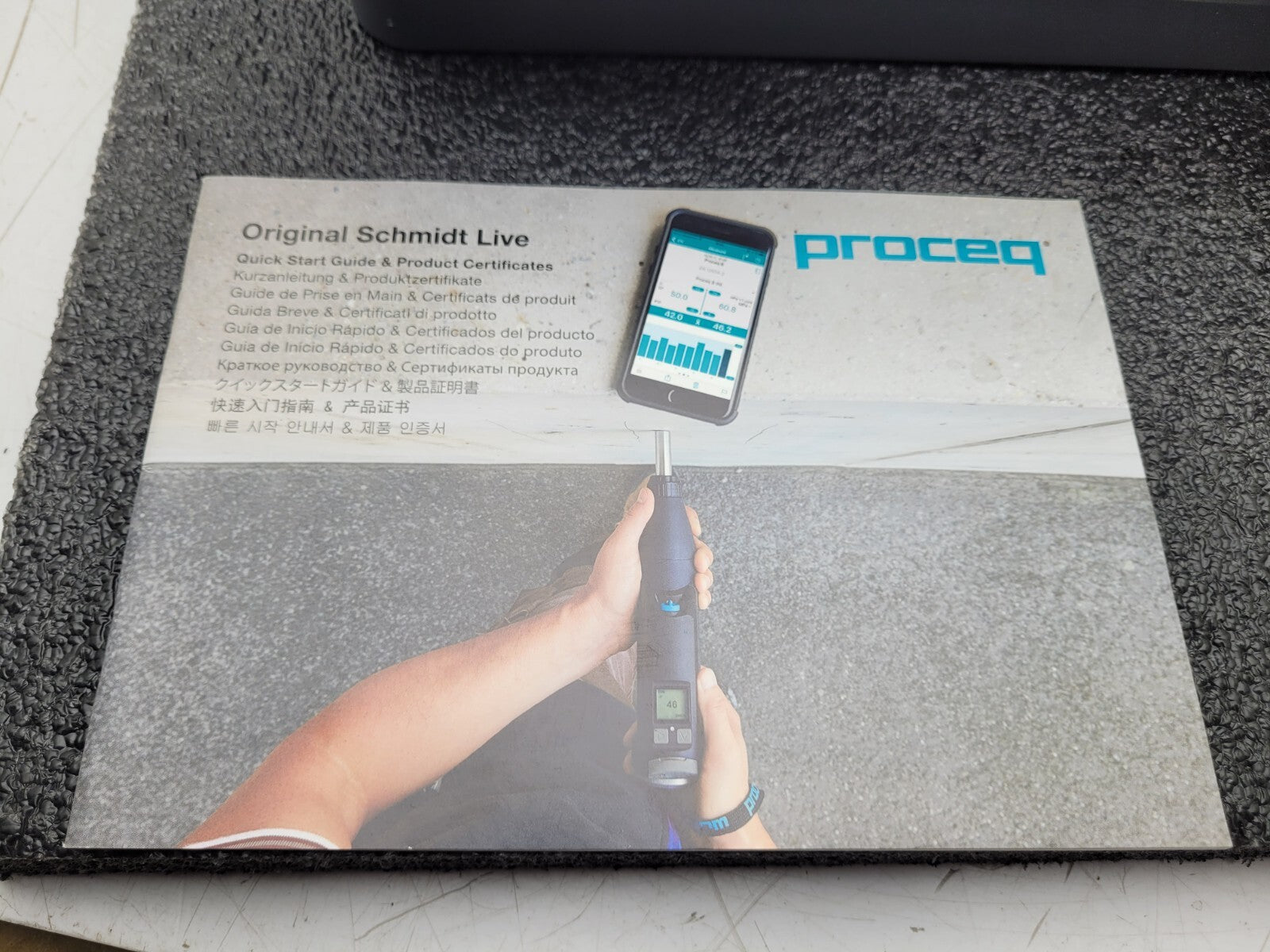 Proceq Schmidt Live 340 01 200 Digital Concrete Rebound Test Hammer (10-70mPa)