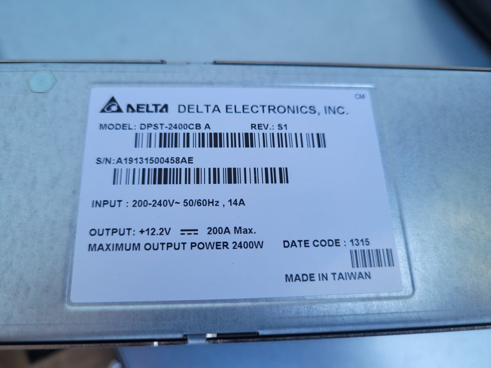 SG-11C A Delta Electronics Power Shelf 12VDC 1000A MAX Output 200-240V 3W+PE IN