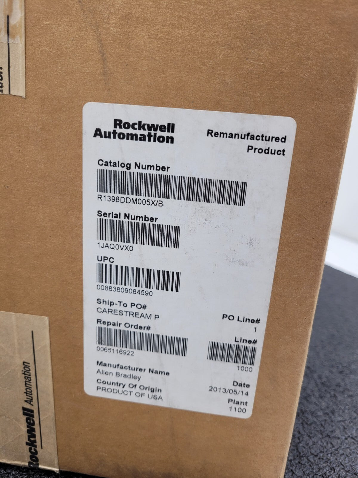 ALLEN BRADLEY ULTRA SERIES 1398-DDM-005X SER A SERVO DRIVE