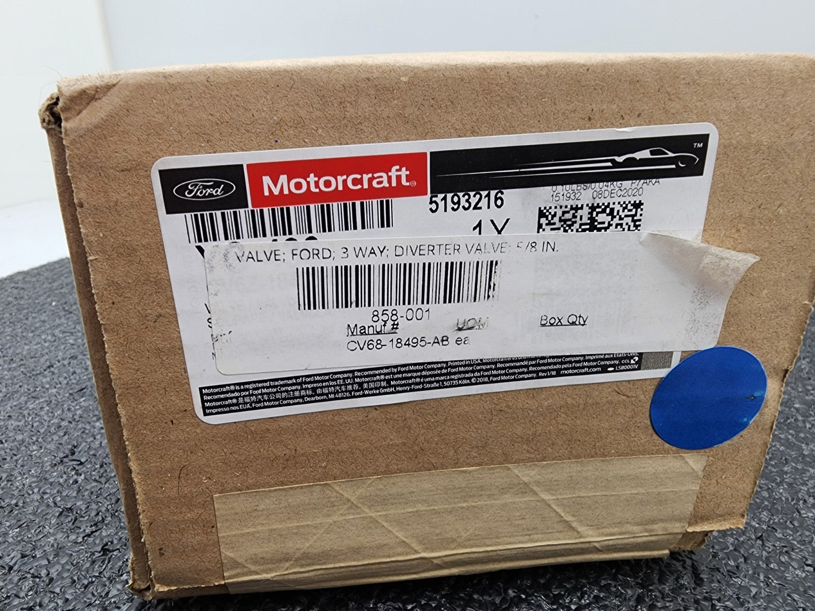 NEW FORD Focus-Water Valve CV6Z-18495-B YG-436 USA SELLER