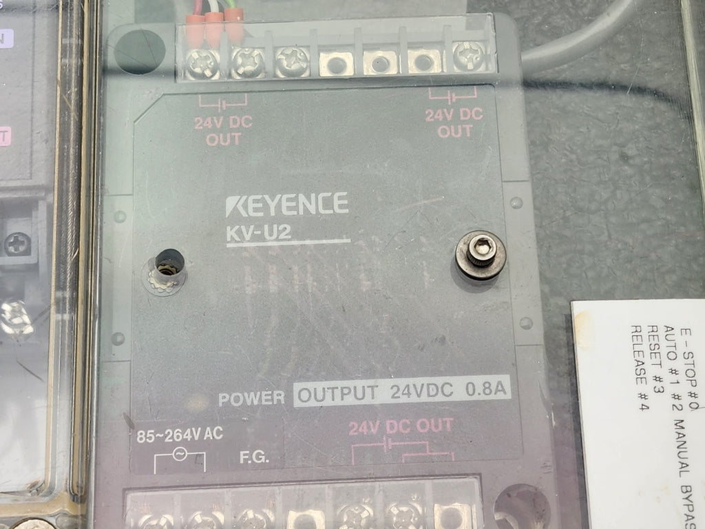 Keyence KV-24R PLC + KV-U2 24VDC 0.8A In Enclosure With Breakouts