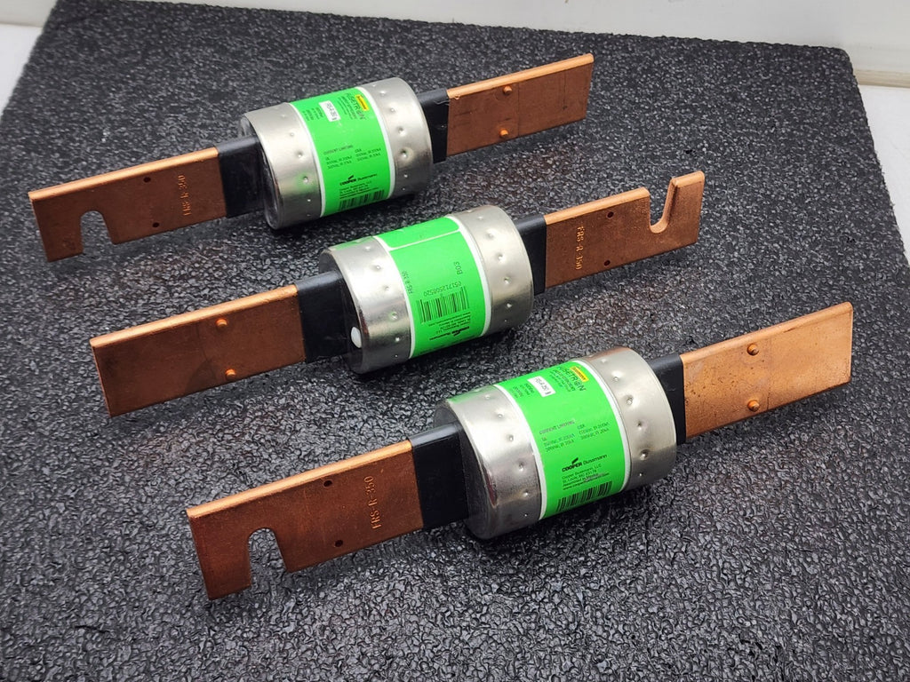 3x Cooper Bussmann FRS-R-350 Fusetron Blade Fuse Rk5 350a Amp 600v-ac 300v-dc