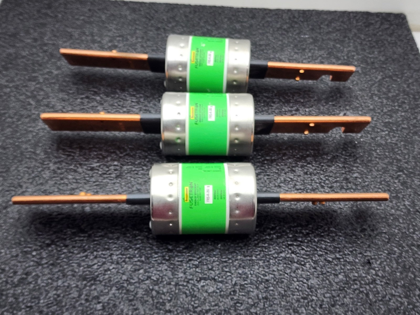 3x Cooper Bussmann FRS-R-350 Fusetron Blade Fuse Rk5 350a Amp 600v-ac 300v-dc