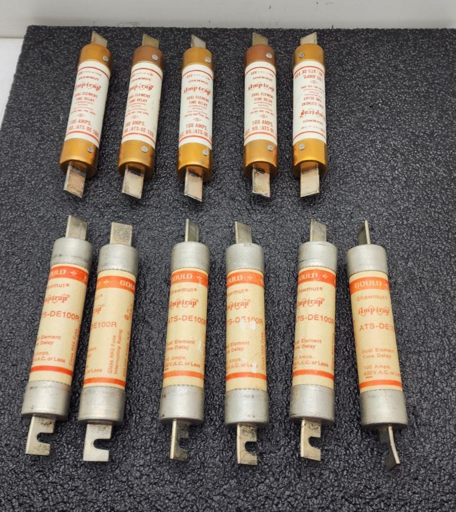 Lot of 11 - Shawmut Amp-Trap ATS-DE 100R  /ATS-DE 100  Dual Element Time delay