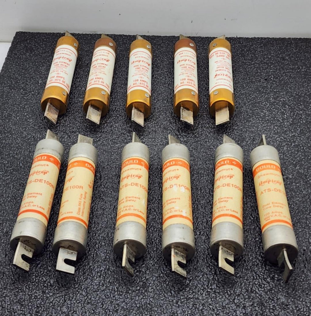 Lot of 11 - Shawmut Amp-Trap ATS-DE 100R  /ATS-DE 100  Dual Element Time delay