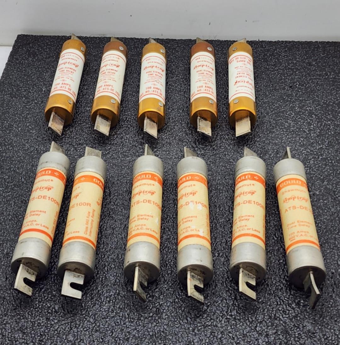 Lot of 11 - Shawmut Amp-Trap ATS-DE 100R  /ATS-DE 100  Dual Element Time delay