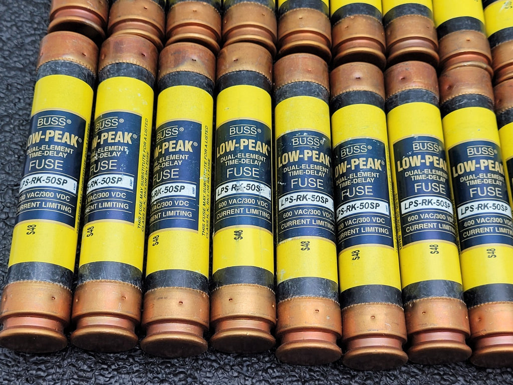 Lot of 27x Bussmann LPS-RK-50SP Low-Peak Dual Element Time Delay Fuse 600VAC 50A