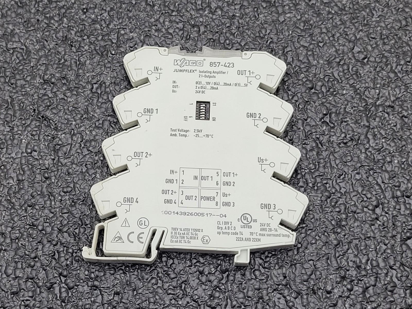 Wago 857-423 Jumpflex Isolating Amplifier Signal Conditioner Signal Splitter