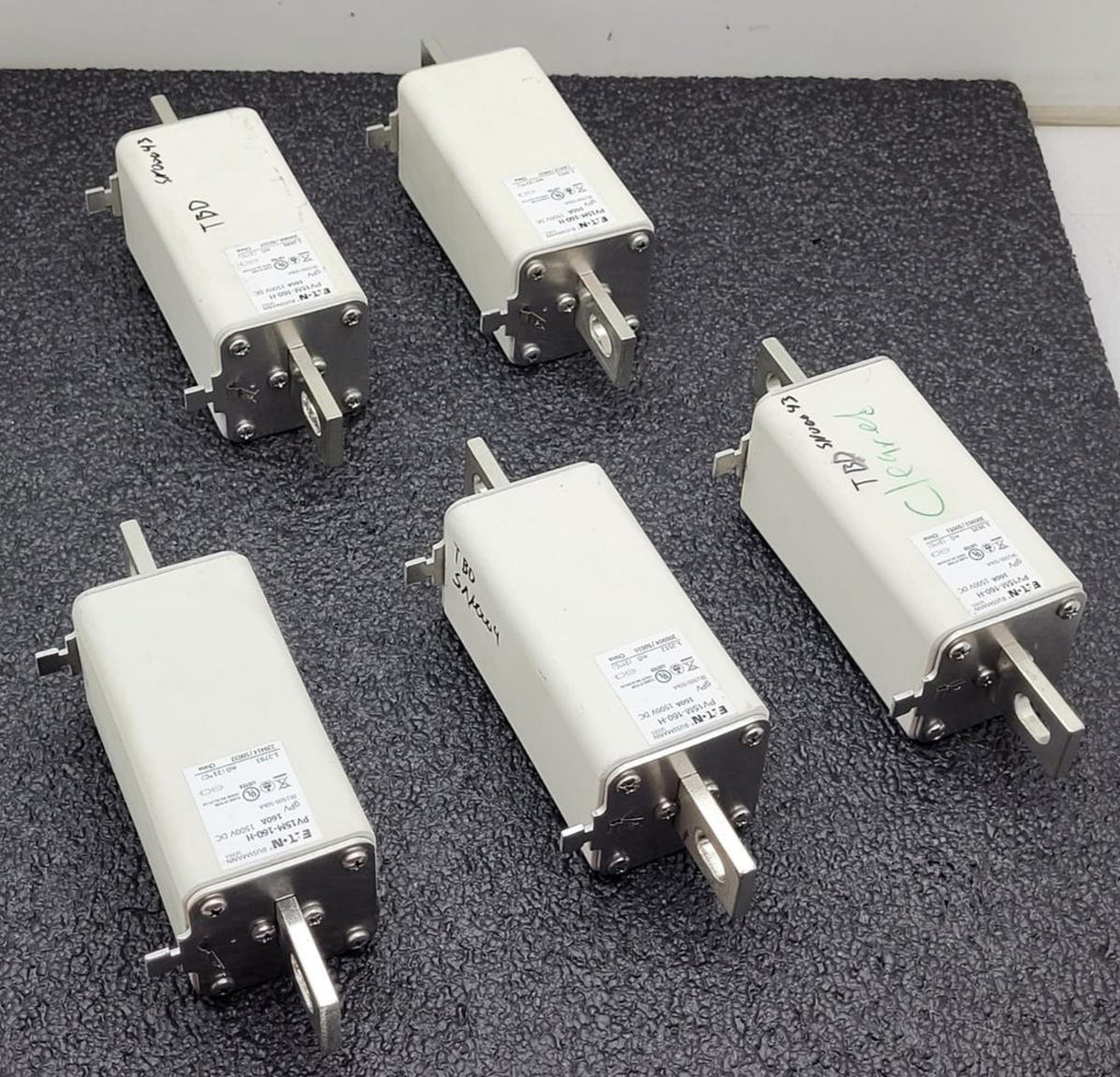 Lot of - 5 Eaton Bussmann PV15M-160-H Fuse 160A 1500VDC Bolt On PV-1XL Type NH