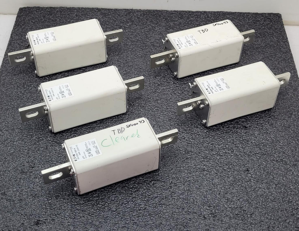 Lot of - 5 Eaton Bussmann PV15M-160-H Fuse 160A 1500VDC Bolt On PV-1XL Type NH