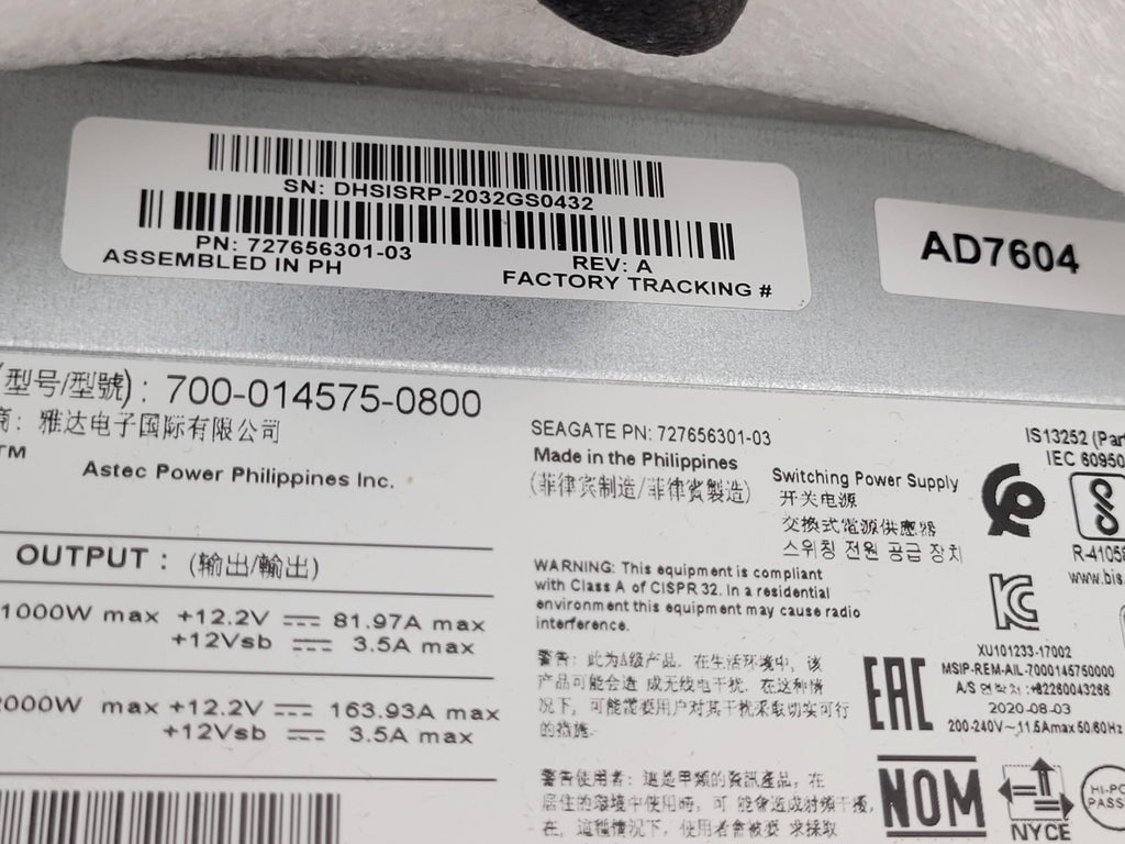 ARTESYN 700-014575-0800 Hot Swap Server Power Supply 2000W.